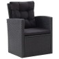 vidaXL Set muebles de jardín 6 piezas y cojines ratán sintético negro vidaXL Set muebles de jardín 6 piezas y cojines ratán sintético negro