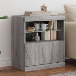 vidaXL Aparador con luces LED gris Sonoma 60x37x67 cm