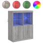 vidaXL Aparador con luces LED gris Sonoma 81x37x100 cm