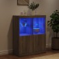 vidaXL Aparador con luces LED gris Sonoma 81x37x100 cm