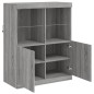 vidaXL Aparador con luces LED gris Sonoma 81x37x100 cm