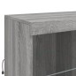 vidaXL Aparador con luces LED gris Sonoma 81x37x100 cm