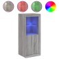 vidaXL Aparador con luces LED gris Sonoma 41x37x100 cm vidaXL Aparador con luces LED gris Sonoma 41x37x100 cm