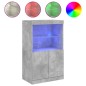 vidaXL Aparador con luces LED gris hormigón 60,5x37x100 cm vidaXL Aparador con luces LED gris hormigón 60,5x37x100 cm