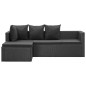 vidaXL Set de muebles de jardín 4 pzas y cojines ratán sintético negro vidaXL Set de muebles de jardín 4 pzas y cojines ratán sintético negro