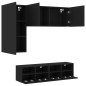 vidaXL Muebles de TV de pared 4 piezas madera de ingeniería negro vidaXL Muebles de TV de pared 4 piezas madera de ingeniería negro