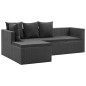 vidaXL Set de muebles de jardín 4 pzas y cojines ratán sintético negro vidaXL Set de muebles de jardín 4 pzas y cojines ratán sintético negro