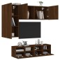 vidaXL Muebles de TV de pared 5 pzas madera de ingeniería marrón roble