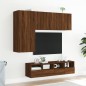 vidaXL Muebles de TV de pared 5 pzas madera de ingeniería marrón roble