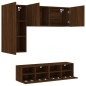 vidaXL Muebles de TV de pared 5 pzas madera de ingeniería marrón roble