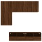 vidaXL Muebles de TV de pared 5 pzas madera de ingeniería marrón roble