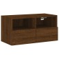 vidaXL Muebles de TV de pared 5 pzas madera de ingeniería marrón roble