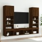 vidaXL Muebles TV pared con LED 5 pzas madera ingeniería marrón roble vidaXL Muebles TV pared con LED 5 pzas madera ingeniería marrón roble