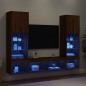 vidaXL Muebles TV pared con LED 5 pzas madera ingeniería marrón roble vidaXL Muebles TV pared con LED 5 pzas madera ingeniería marrón roble