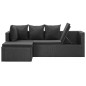 vidaXL Set de muebles de jardín 4 pzas y cojines ratán sintético negro vidaXL Set de muebles de jardín 4 pzas y cojines ratán sintético negro