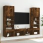 vidaXL Muebles TV pared con LED 5 pzas madera ingeniería roble ahumado vidaXL Muebles TV pared con LED 5 pzas madera ingeniería roble ahumado
