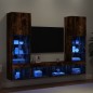vidaXL Muebles TV pared con LED 5 pzas madera ingeniería roble ahumado vidaXL Muebles TV pared con LED 5 pzas madera ingeniería roble ahumado