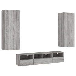 vidaXL Muebles de TV de pared 5 pzas madera de ingeniería gris Sonoma