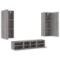 vidaXL Muebles de TV de pared 5 pzas madera de ingeniería gris Sonoma
