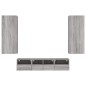 vidaXL Muebles de TV de pared 5 pzas madera de ingeniería gris Sonoma