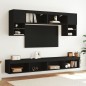 vidaXL Muebles de TV de pared con LED 6 pzas madera ingeniería negro vidaXL Muebles de TV de pared con LED 6 pzas madera ingeniería negro