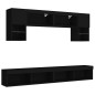 vidaXL Muebles de TV de pared con LED 6 pzas madera ingeniería negro vidaXL Muebles de TV de pared con LED 6 pzas madera ingeniería negro