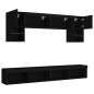 vidaXL Muebles de TV de pared con LED 6 pzas madera ingeniería negro vidaXL Muebles de TV de pared con LED 6 pzas madera ingeniería negro