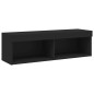 vidaXL Muebles de TV de pared con LED 6 pzas madera ingeniería negro vidaXL Muebles de TV de pared con LED 6 pzas madera ingeniería negro