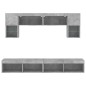 vidaXL Muebles TV pared con LED 6 pzas madera ingeniería gris hormigón
