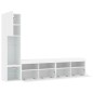 vidaXL Muebles de TV de pared con LED 4 pzas madera ingeniería blanco