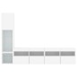 vidaXL Muebles de TV de pared con LED 4 pzas madera ingeniería blanco