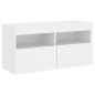vidaXL Muebles de TV de pared con LED 4 pzas madera ingeniería blanco