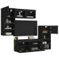 vidaXL Muebles de TV de pared con LED 5 pzas madera ingeniería negro vidaXL Muebles de TV de pared con LED 5 pzas madera ingeniería negro