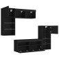 vidaXL Muebles de TV de pared con LED 5 pzas madera ingeniería negro vidaXL Muebles de TV de pared con LED 5 pzas madera ingeniería negro
