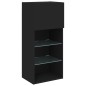 vidaXL Muebles de TV de pared con LED 5 pzas madera ingeniería negro vidaXL Muebles de TV de pared con LED 5 pzas madera ingeniería negro