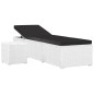 vidaXL Tumbona de jardín con cojín y mesita ratán sintético blanco vidaXL Tumbona de jardín con cojín y mesita ratán sintético blanco