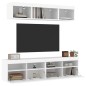 vidaXL Muebles de TV de pared con LED 5 pzas madera ingeniería blanco