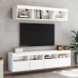 vidaXL Muebles de TV de pared con LED 5 pzas madera ingeniería blanco
