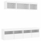 vidaXL Muebles de TV de pared con LED 5 pzas madera ingeniería blanco