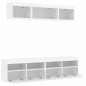 vidaXL Muebles de TV de pared con LED 5 pzas madera ingeniería blanco