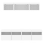 vidaXL Muebles de TV de pared con LED 5 pzas madera ingeniería blanco