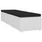 vidaXL Tumbona de jardín con cojín y mesita ratán sintético blanco vidaXL Tumbona de jardín con cojín y mesita ratán sintético blanco