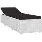 vidaXL Tumbona de jardín con cojín y mesita ratán sintético blanco vidaXL Tumbona de jardín con cojín y mesita ratán sintético blanco