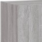 vidaXL Muebles TV pared con LED 5 pzas madera ingeniería gris Sonoma