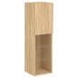vidaXL Muebles TV pared con LED 4 pzas madera ingeniería roble Sonoma