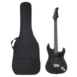 vidaXL Guitarra eléctrica para principiantes con funda negro 4/4 39"
