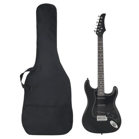 vidaXL Guitarra eléctrica para principiantes con funda negro 4/4 39"