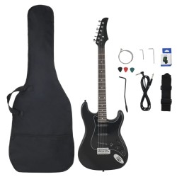 vidaXL Guitarra eléctrica para principiantes con funda negro 4/4 39"