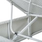 vidaXL Tumbona de jardín con cojín y mesita ratán sintético blanco vidaXL Tumbona de jardín con cojín y mesita ratán sintético blanco