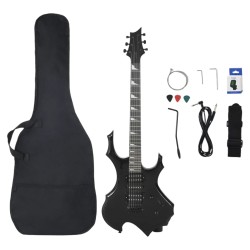 vidaXL Guitarra eléctrica para principiantes con funda negro 4/4 39"